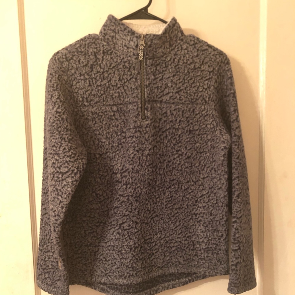 Charcoal Gray Sherpa Pullover